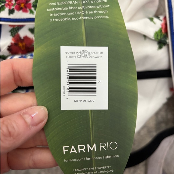 FARM Rio Red and White Floral Midi Dress - Picture 8 of 8